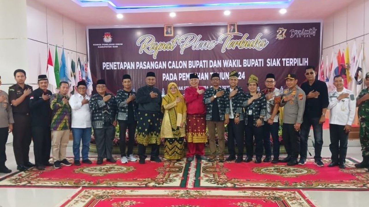 Setelah melalui proses panjang Pilkada 2024 dan putusan Mahkamah Konstitusi, pasangan Afni Zulkifli-Syamsurizal ditetapkan sebagai Bupati dan Wakil Bupati Siak terpilih.