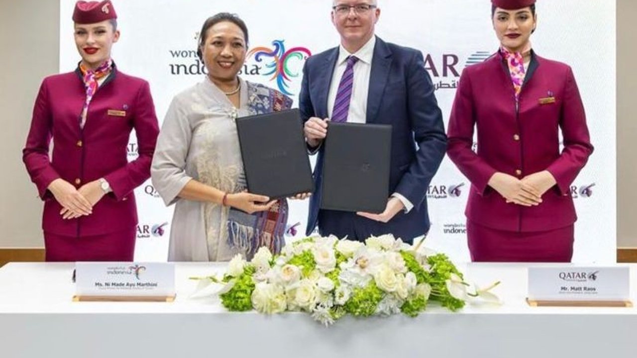 Kemenpar resmi menjalin kerja sama dengan Qatar Airways untuk meningkatkan promosi pariwisata Indonesia ke pasar global, menargetkan peningkatan kunjungan wisatawan mancanegara dan devisa negara.
