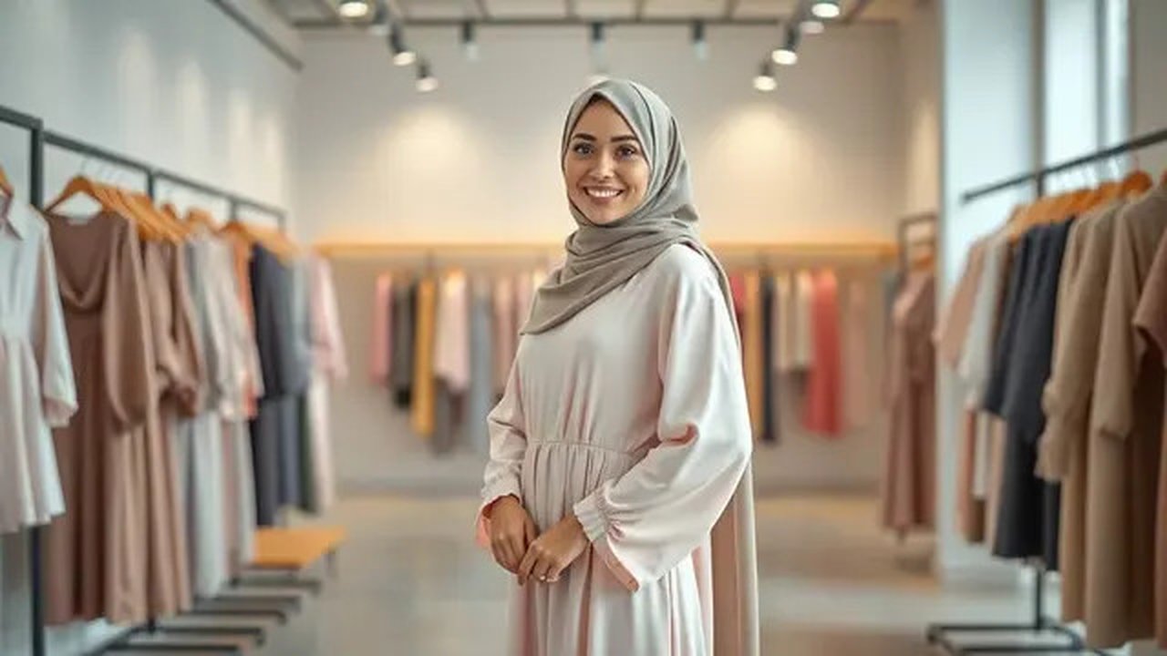 tips memilih gamis untuk orang kurus Ilustrasi dibuat AI
