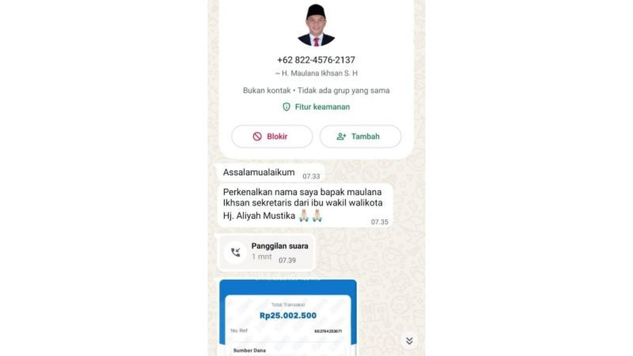 Wakil Wali Kota Makassar, Aliyah Mustika Ilham, meminta warga waspada terhadap penipuan online yang mencatut namanya dengan modus meminta transfer uang untuk bantuan masjid dan program sosial.
