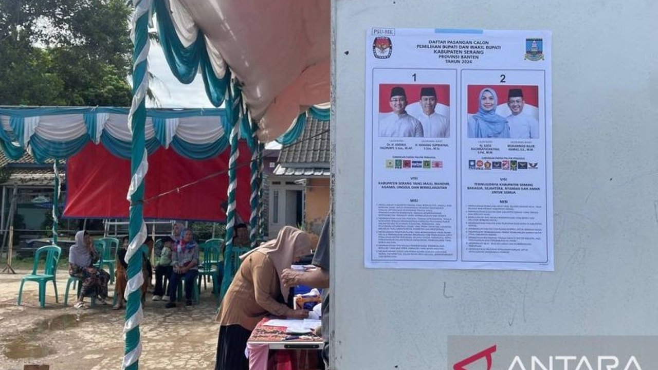 KPU Kabupaten Serang resmi menetapkan pasangan Ratu Rachmatu Zakiyah-Najib Hamas sebagai Bupati dan Wakil Bupati Serang terpilih hasil Pemungutan Suara Ulang (PSU) Pilkada 2024.