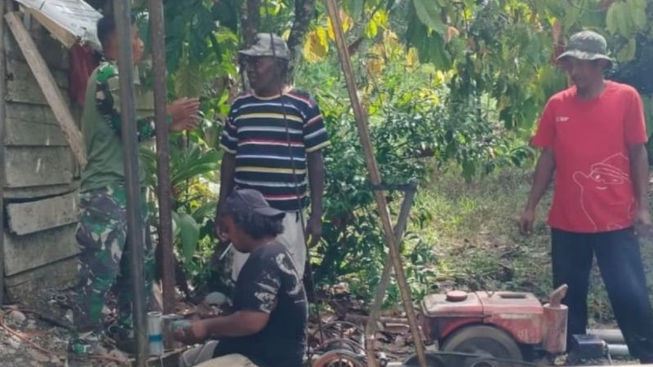 Kodim 1710/Mimika Bangun 5 Sumur Bor di Distrik Iwaka, Papua Tengah: Wujud Sinergi TNI-Polri untuk Masyarakat