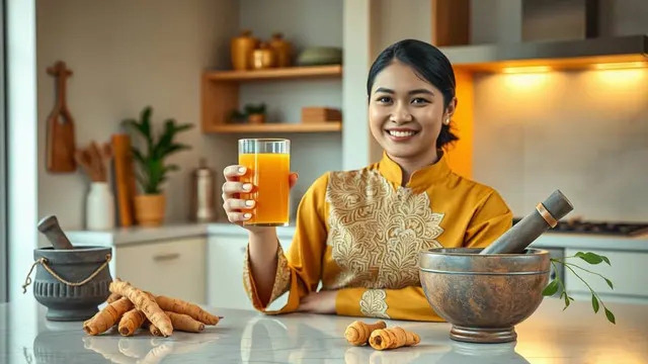resep kunyit asam Ilustrasi dibuat AI