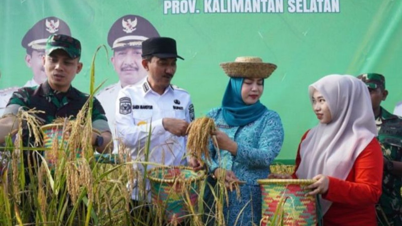 Desa Awang Bangka Barat, Kabupaten Banjar, Kalimantan Selatan, menjadi contoh sukses program ketahanan pangan dengan panen padi melimpah, mendapat apresiasi dari Bupati Banjar dan pemerintah pusat.