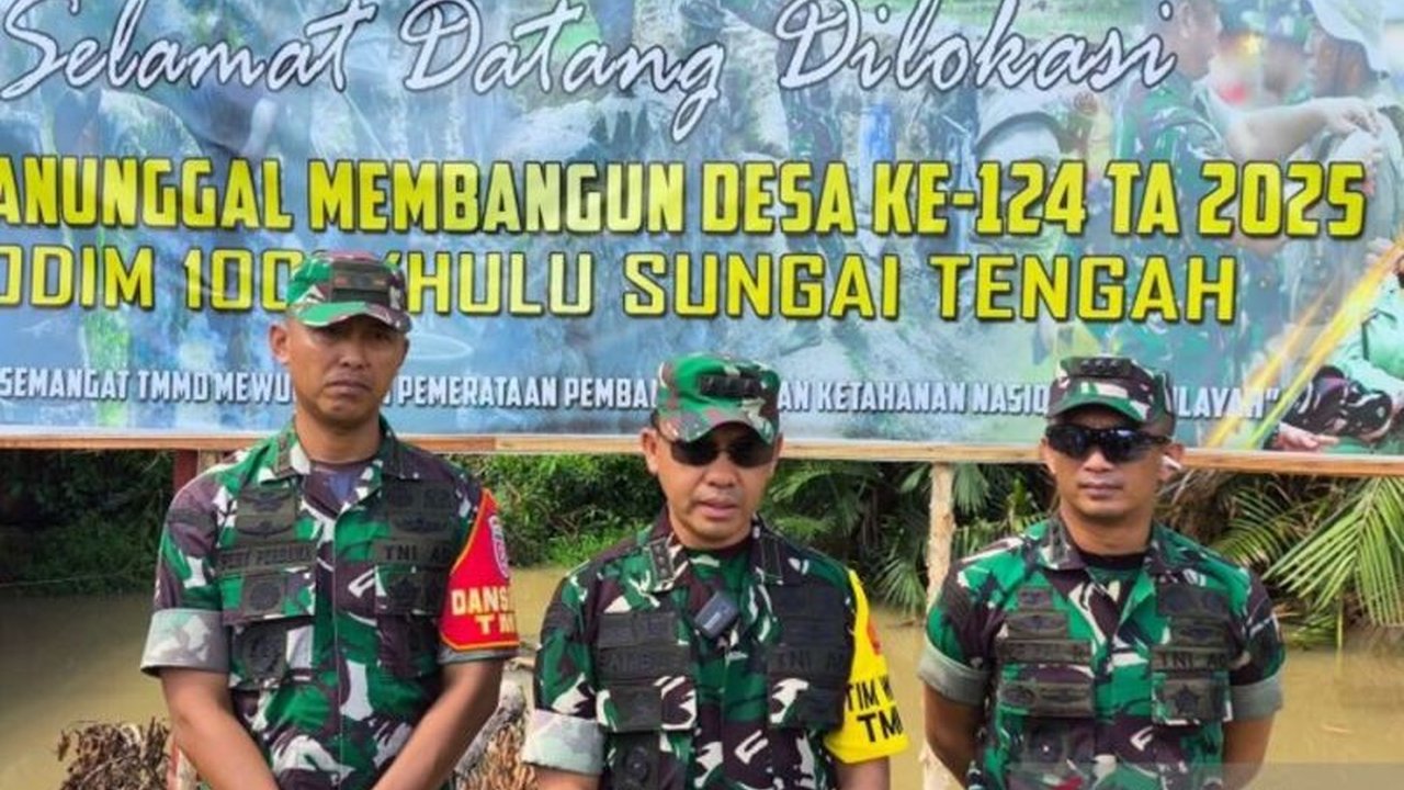Tim Pengawas dan Evaluasi (Wasev) Mabesad optimis pembangunan infrastruktur di Desa Pengambau Hilir Luar, Hulu Sungai Tengah, dalam program TMMD ke-124 akan selesai tepat waktu, mendukung akses ekonomi masyarakat.