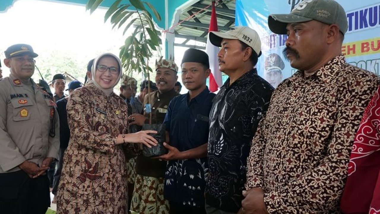 Pemerintah Kabupaten Lumajang salurkan 4.095 bibit durian montong untuk tingkatkan perekonomian di wilayah pegunungan melalui budidaya buah unggulan tersebut.