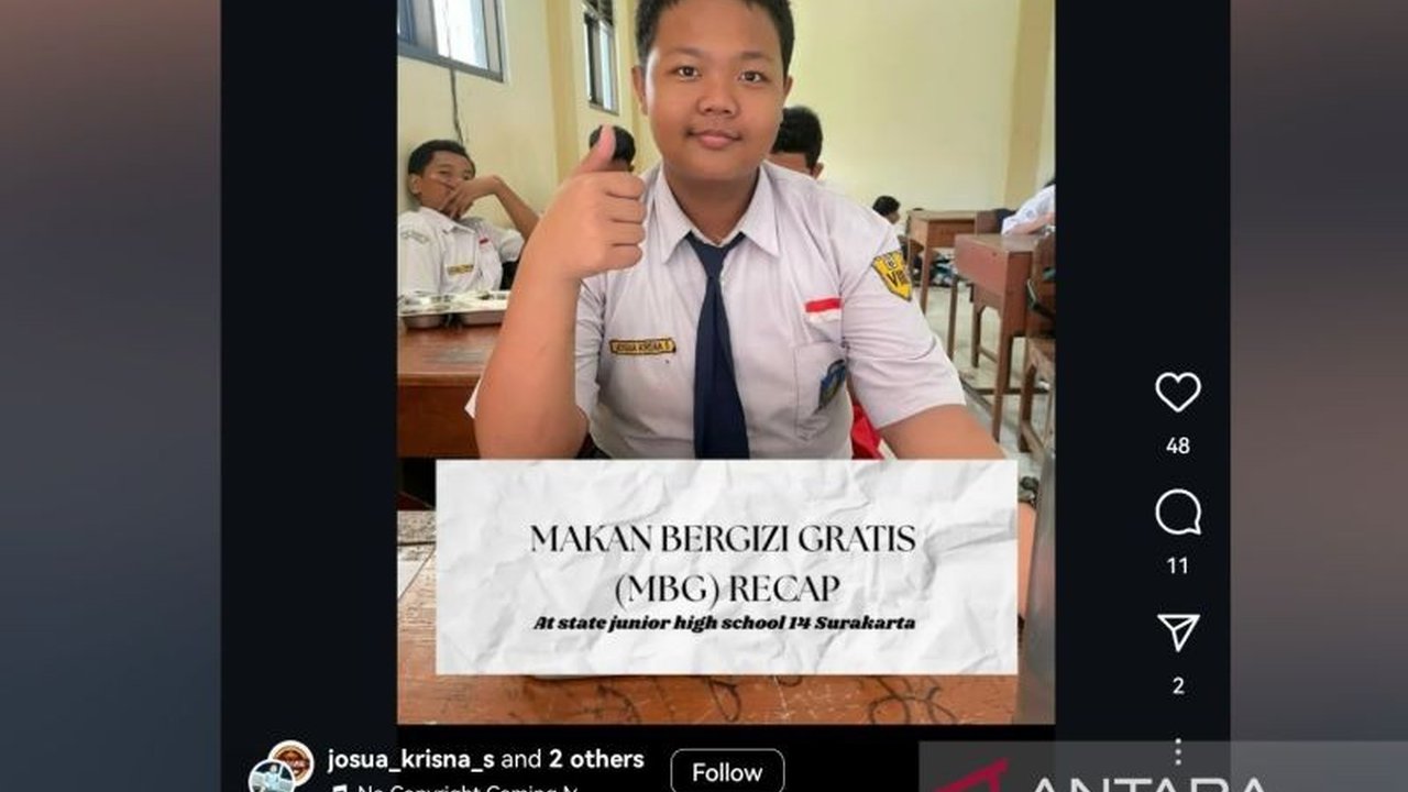 Siswa SMP di Surakarta bagikan ulasan kreatif menu Makan Bergizi Gratis (MBG) di media sosial, tunjukkan kandungan gizi seimbang setiap menu.