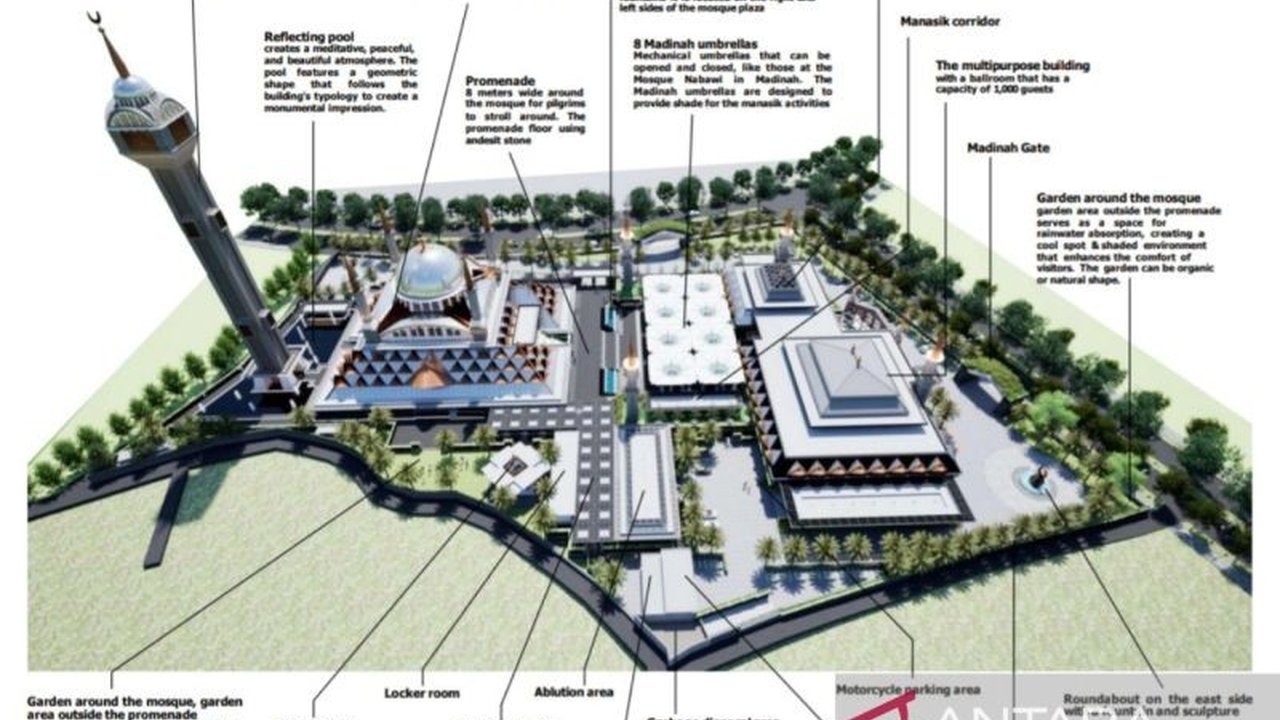 Pemkab Bogor akan membangun Masjid Raya di Stadion Pakansari dengan desain mewah dan fasilitas lengkap, termasuk menara pandang 66 meter dan area untuk pusat haji dan umrah.