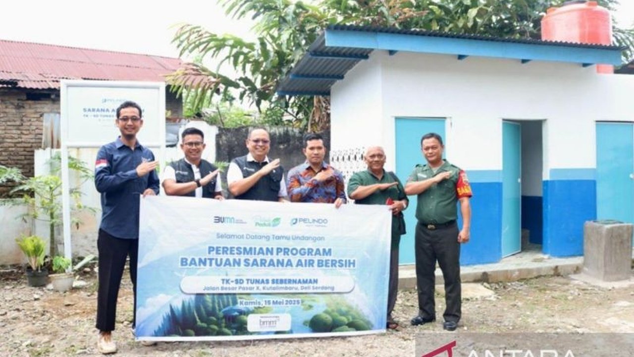 PT Pelindo Multi Terminal (SPMT) membantu akses air bersih di SD Tunas Sebernaman, Deli Serdang, Sumatera Utara, melalui program sanitasi dan air bersih yang dibangun bersama Baitulmaal Muamalat.