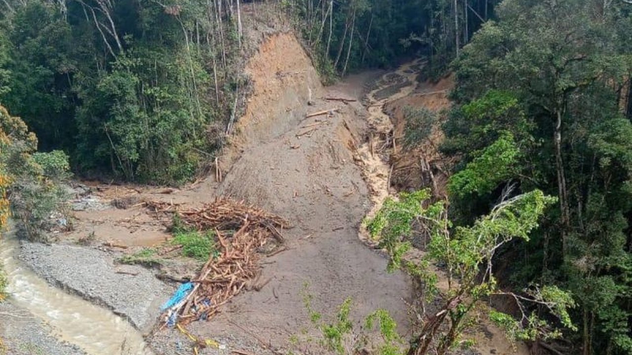Banjir bandang dan tanah longsor di Distrik Catubouw, Pegunungan Arfak, Papua Barat, telah menyebabkan 19 warga hilang, 4 selamat, dan 1 meninggal dunia; Basarnas Manokwari memimpin upaya pencarian.