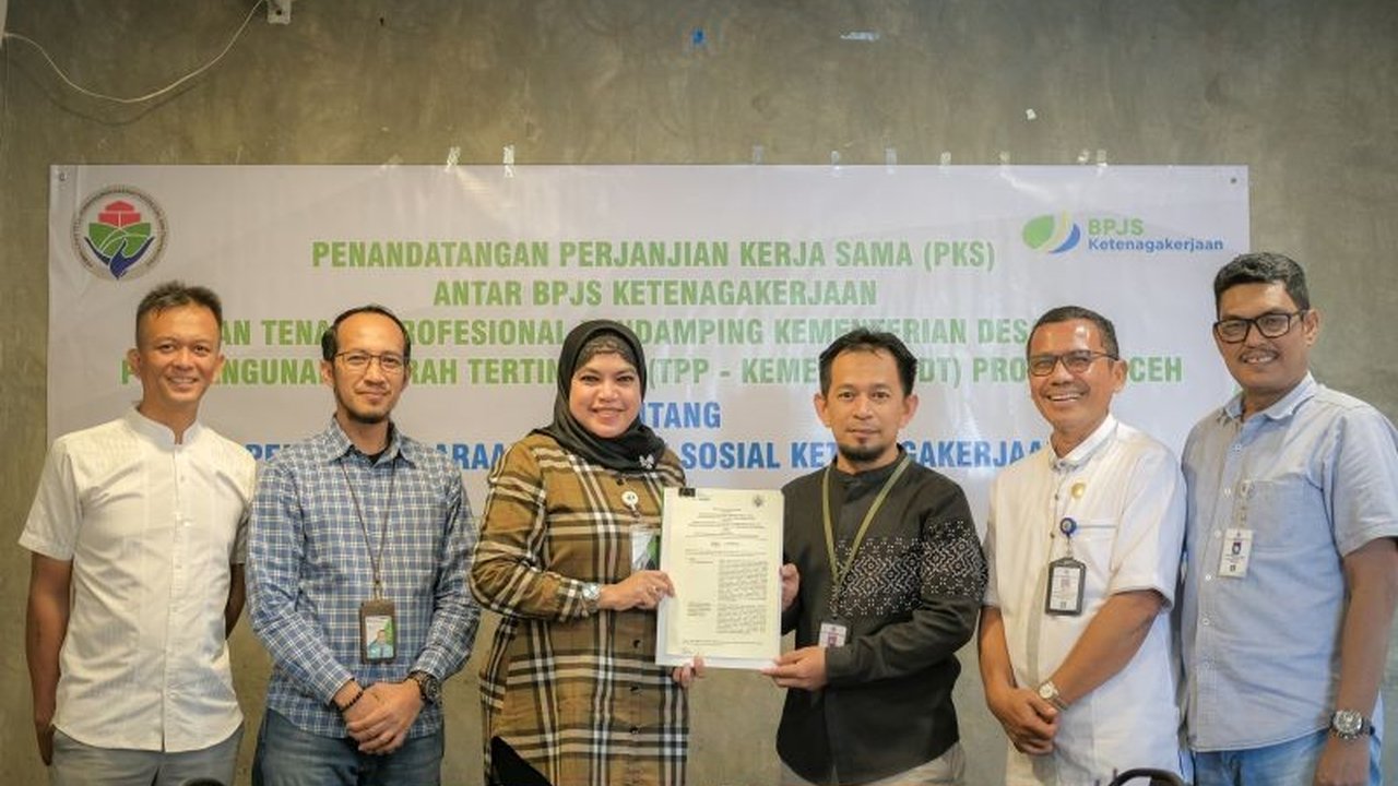 Tenaga Pendamping Profesional (TPP) Kemendes PDT Aceh kini terdaftar dalam program Jaminan Hari Tua (JHT) BPJS Ketenagakerjaan, menambah perlindungan jaminan sosial bagi mereka.