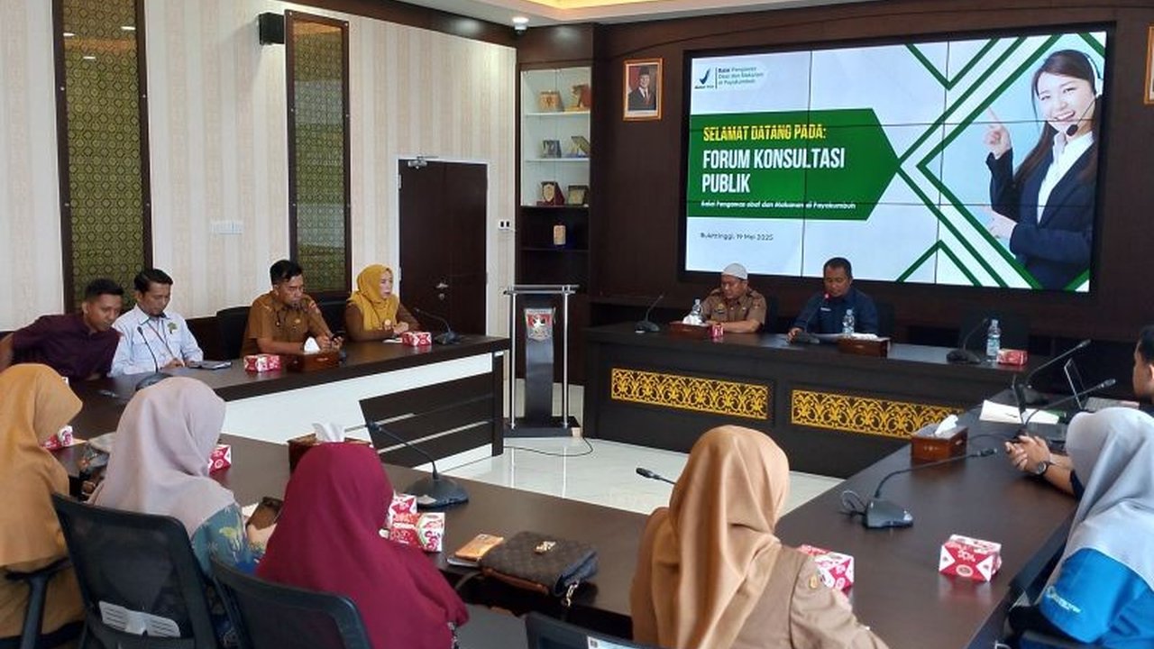 BPOM Payakumbuh gelar Forum Konsultasi Publik di Bukittinggi untuk tingkatkan pelayanan publik dan permudah pengawasan obat dan makanan.