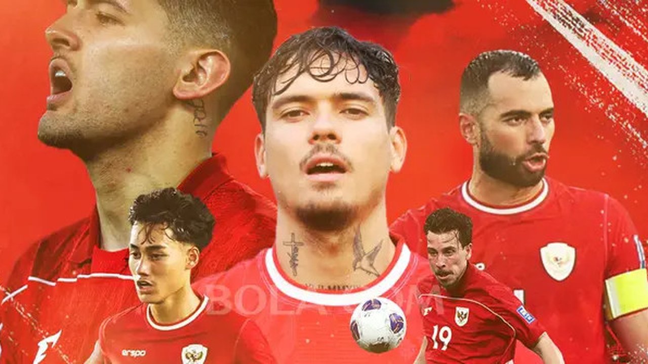 Timnas Indonesia - Justin Hubner, Shayne Pattynama, Rafael Struick, Thom Haye, Jordi Amat (Bola.com/Adreanus Titus)