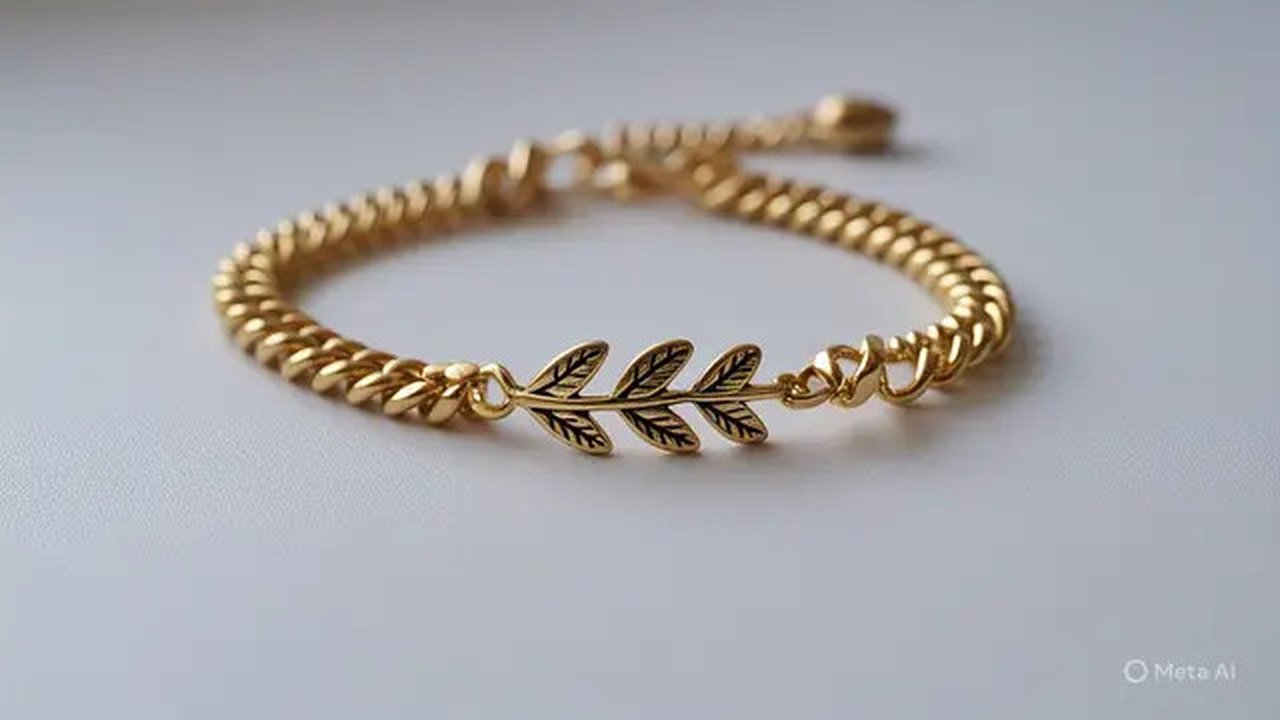 Gelang Serut Motif Daun Zaitun/AI