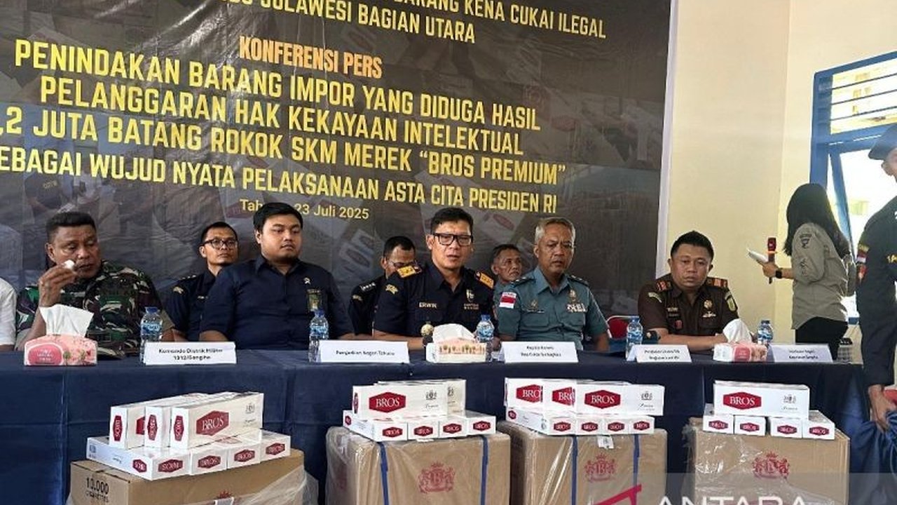 Bea Cukai Sulbagtara berhasil mengungkap peredaran 13,2 juta batang rokok impor ilegal merek 'Bros Premium' asal Vietnam, melindungi HKI dan iklim usaha sehat.