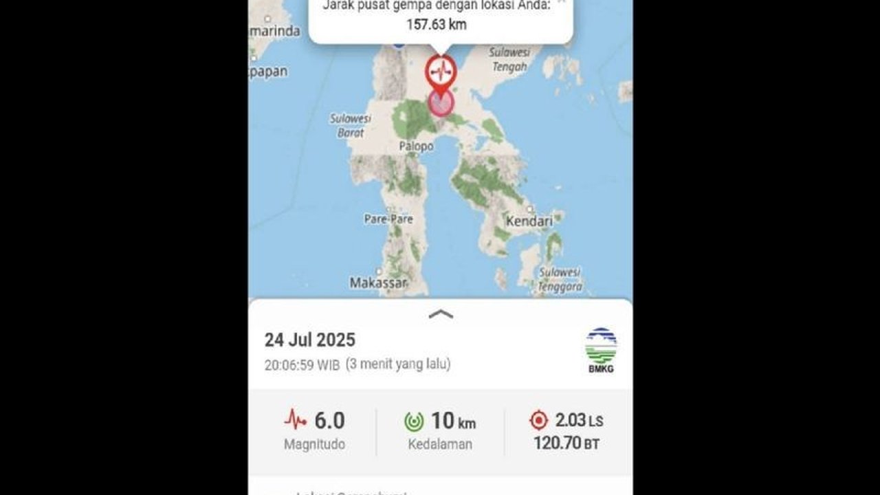 BMKG memastikan Gempa Poso bermagnitudo 6,0 tidak berpotensi tsunami. Ketahui penyebab gempa dangkal ini dan daerah mana saja yang merasakan guncangannya.