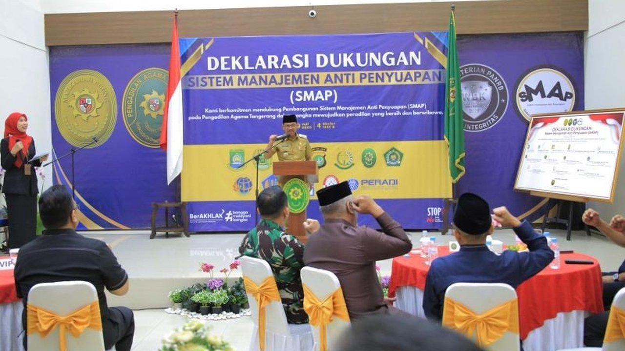 Wali Kota Tangerang Sachrudin menyatakan praktik suap adalah ancaman serius bagi reformasi birokrasi dan demokrasi. Deklarasi SMAP diharapkan jadi aksi nyata.