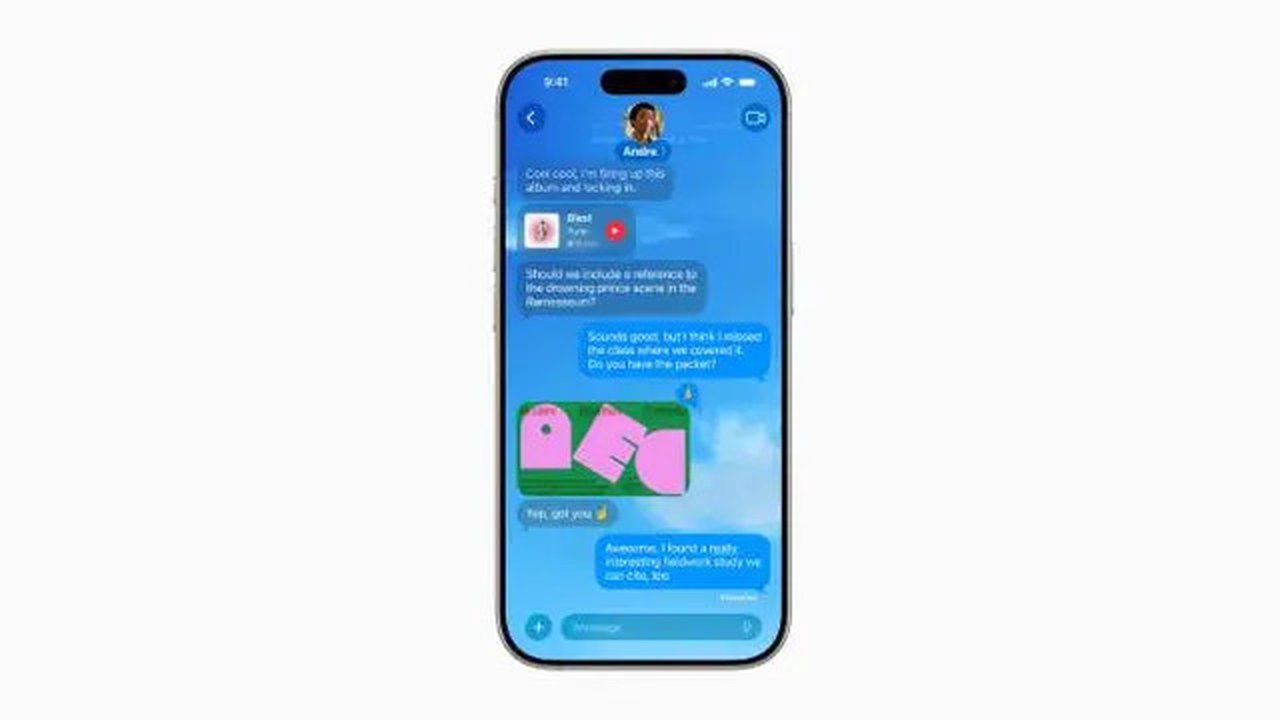 Messages di iOS 26 mendapatkan peningkatan. (Doc: Apple)