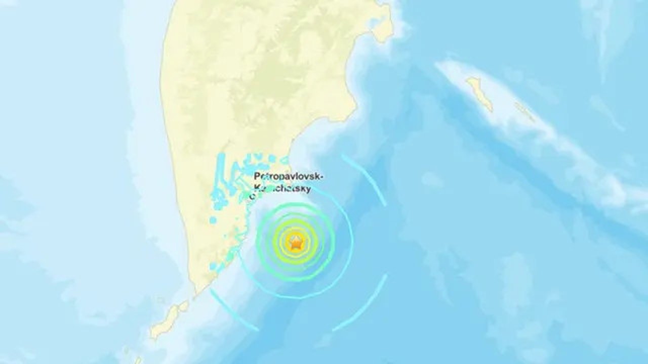Gempa magnitudo 8,7 mengguncang wilayah Kamchatsky, Rusia, pada Rabu (30/7/2025) pagi waktu setempat. (Dok. Tangkapan layar USGS)
