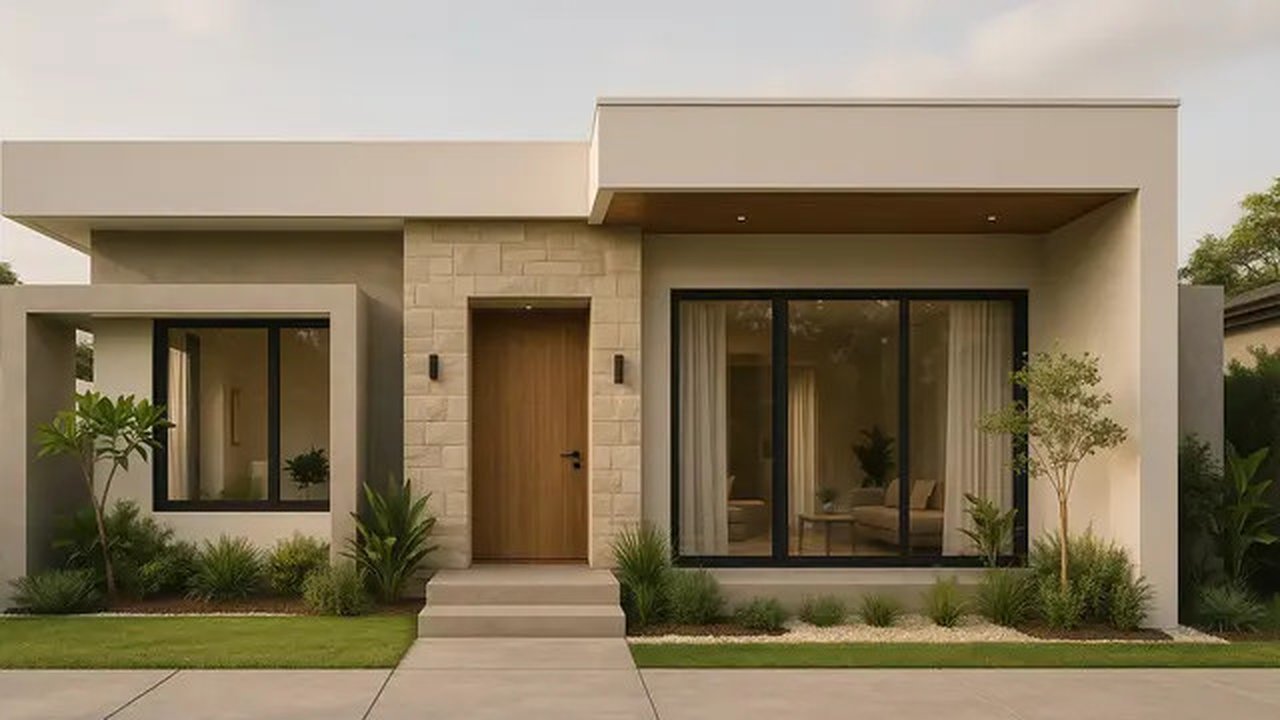 Desain Rumah 1 Lantai Minimalis Modern Elegan (created by AI)
