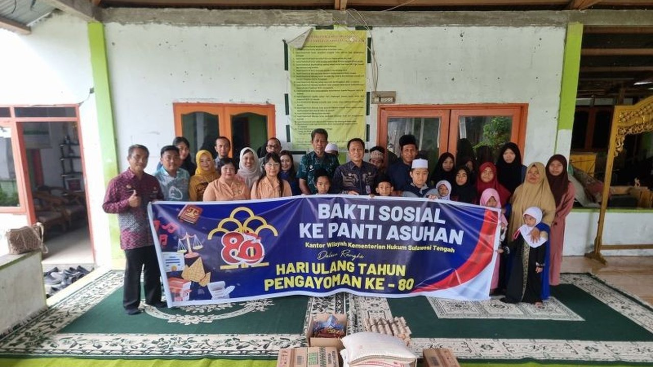 Kanwil Kemenkum Sulteng Bakti Sosial berupa anjangsana ke panti asuhan lintas agama dan sunatan massal, wujud nyata pengabdian di Hari Pengayoman ke-80.