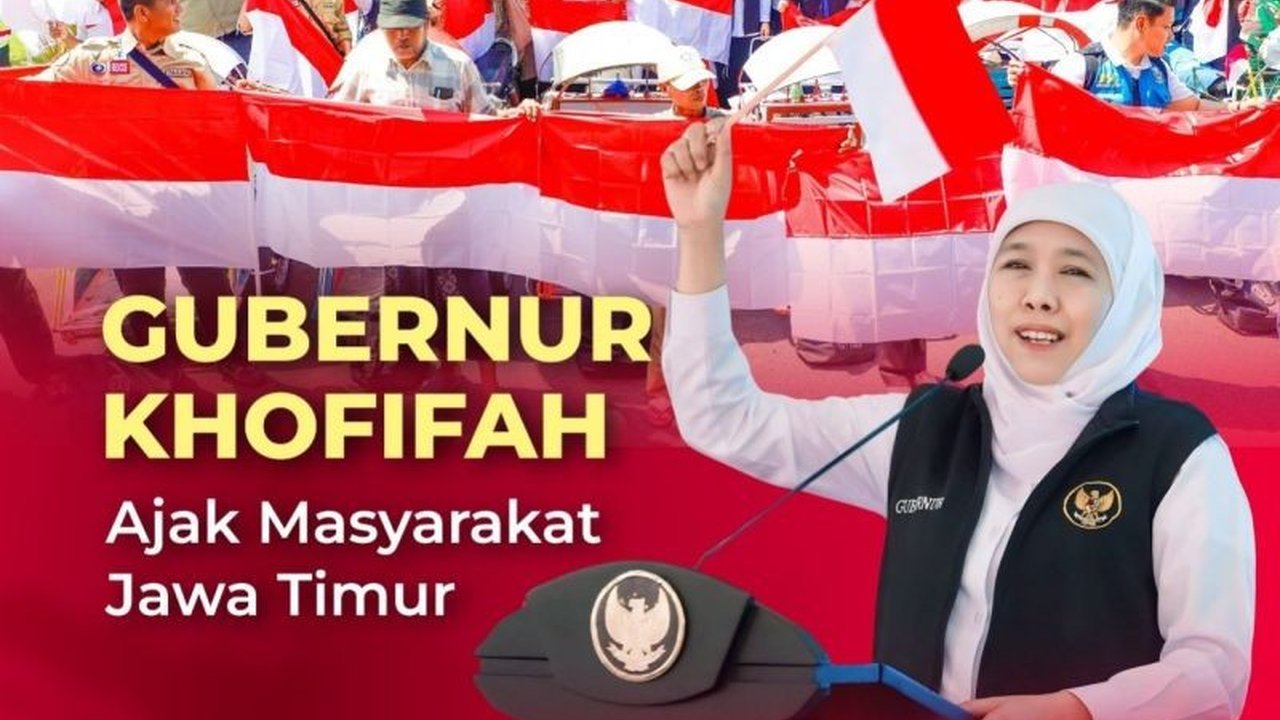 Gubernur Jawa Timur Khofifah Indar Parawansa menyerukan pengibaran Bendera Merah Putih saja selama bulan kemerdekaan, menegaskan pentingnya simbol negara.