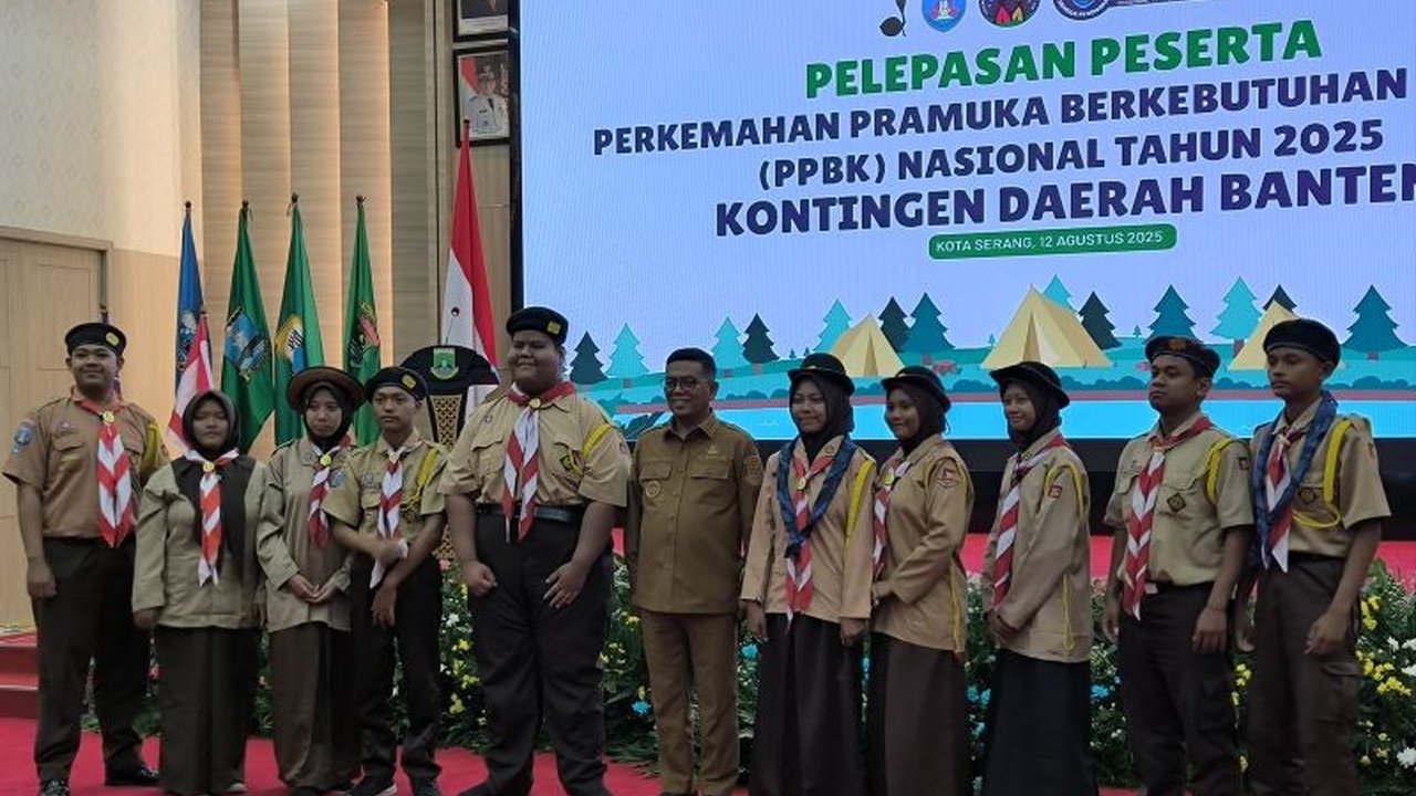 Pemprov Banten resmi melepas 12 Pramuka Berkebutuhan Khusus untuk mengikuti Jambore Nasional 2025, menegaskan komitmen inklusivitas dan pembinaan berkelanjutan bagi anak berprestasi.