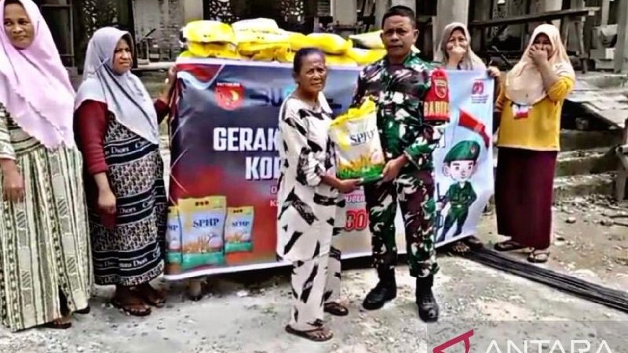 Kodim 1504 Ambon menggelar Pasar Pangan Murah di seluruh Koramil jajaran, menyediakan beras SPHP terjangkau untuk meringankan beban masyarakat jelang HUT ke-80 RI.