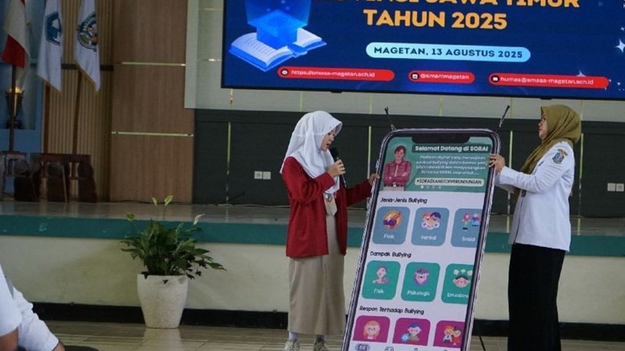 Aplikasi SORA anti-bullying dari SMAN 1 Magetan berhasil tembus 6 besar Kompetisi Inovasi dan Teknologi (Inotek Award) Provinsi Jatim 2025. Penasaran bagaimana inovasi ini memerangi perundungan di sekolah?