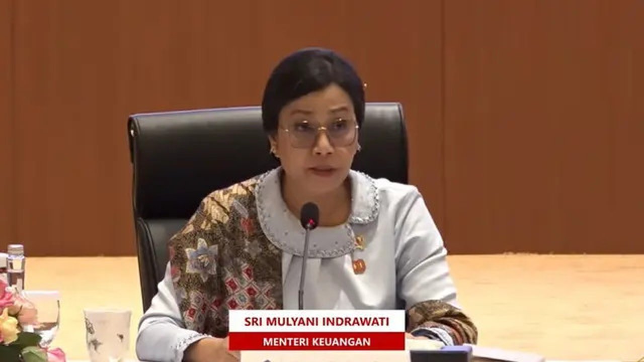 Menteri Keuangan Sri Mulyani dalam Konferensi Pers RAPBN dan Nota Keuangan 2026