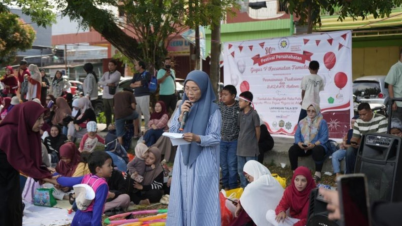 Bunda PAUD Makassar Melinda Aksa tanamkan semangat sportivitas dan persahabatan pada anak TK melalui Festival Persahabatan Gugus V, jelang HUT ke-80 RI. Apa pesannya?