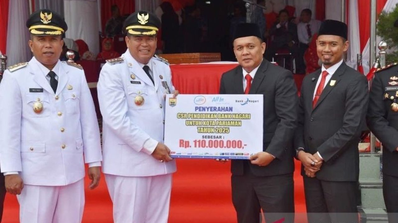 Pemerintah Kota Pariaman menerima dividen sebesar Rp11,3 miliar dari Bank Nagari, dana ini akan digunakan untuk mendukung program pelayanan masyarakat.