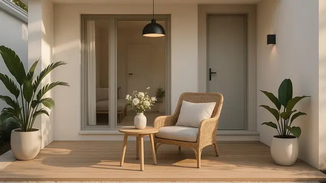 Desain Teras Rumah Kecil Minimalis Modern (created by AI)