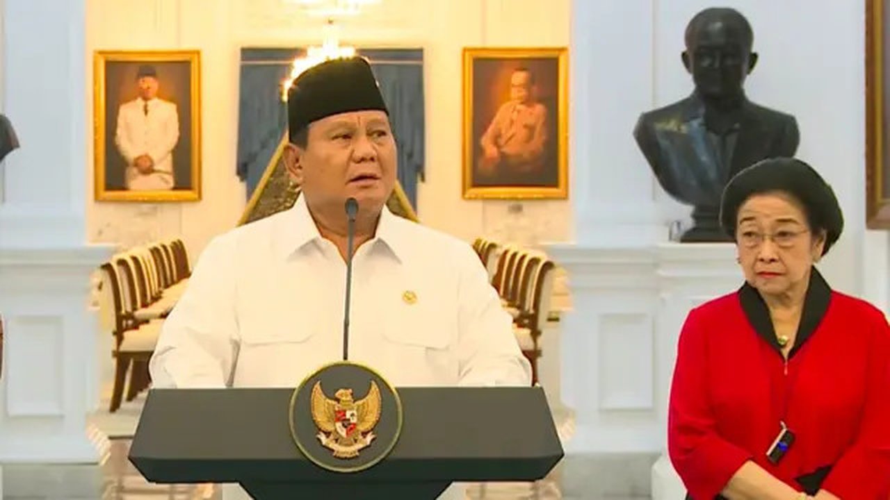 Presiden Prabowo Subianto sampaikan pernyataan sikap atas tragedi kerusuhan dan penjarahan. (Liputan6.com/istimewa)