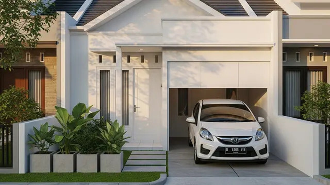 Desain Rumah Sempit Ada Garasi Mobil Kecil (Gemini)