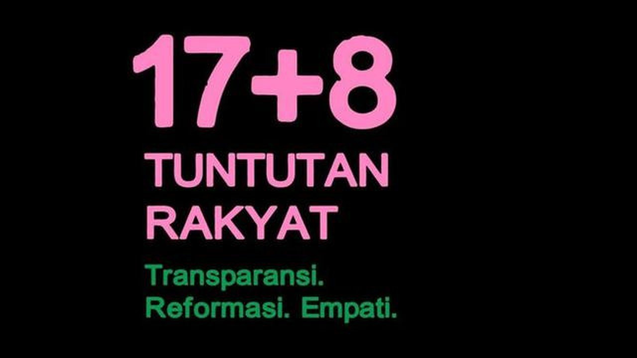 17+8 tuntutan rakyat. Credit: Instagram @andovidalopez