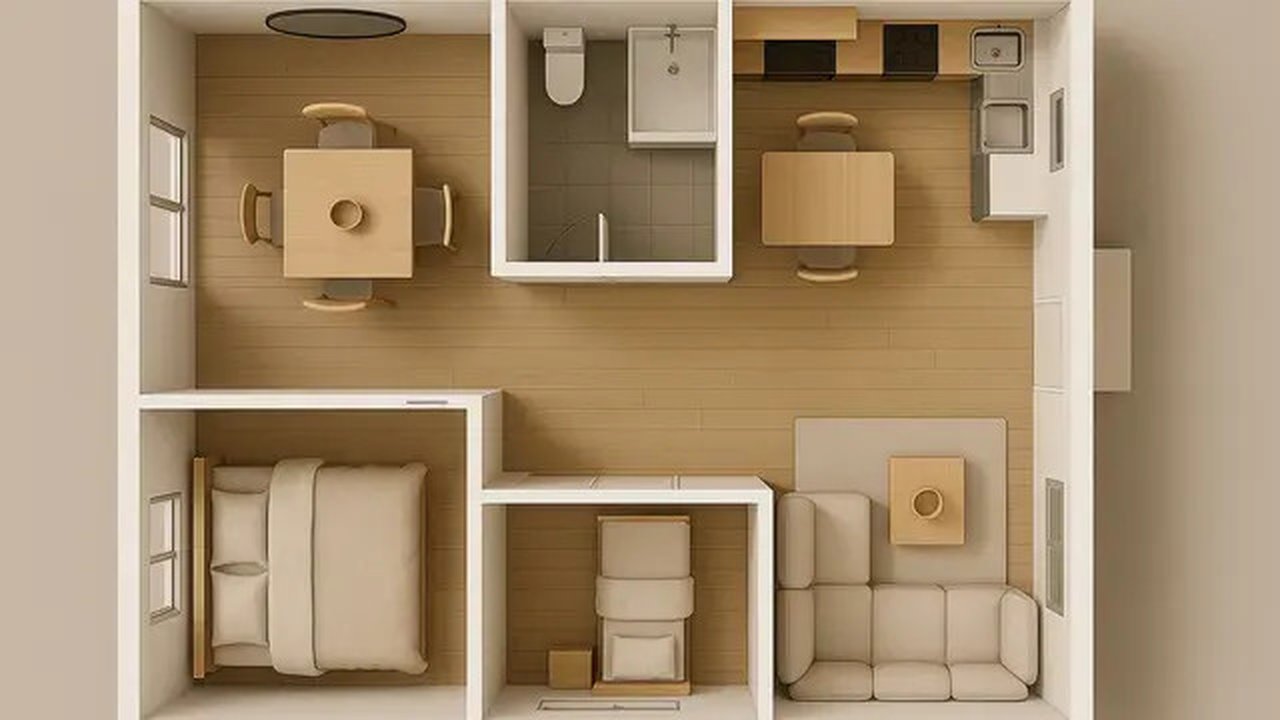 Denah Rumah Sederhana 9x6 Meter (created by AI)
