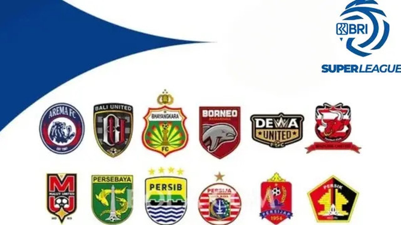 Cover logo-logo tim yang mengikuti kompetisi BRI Super League 2025/2026 (Bola.com/Wiwig Prayugi)