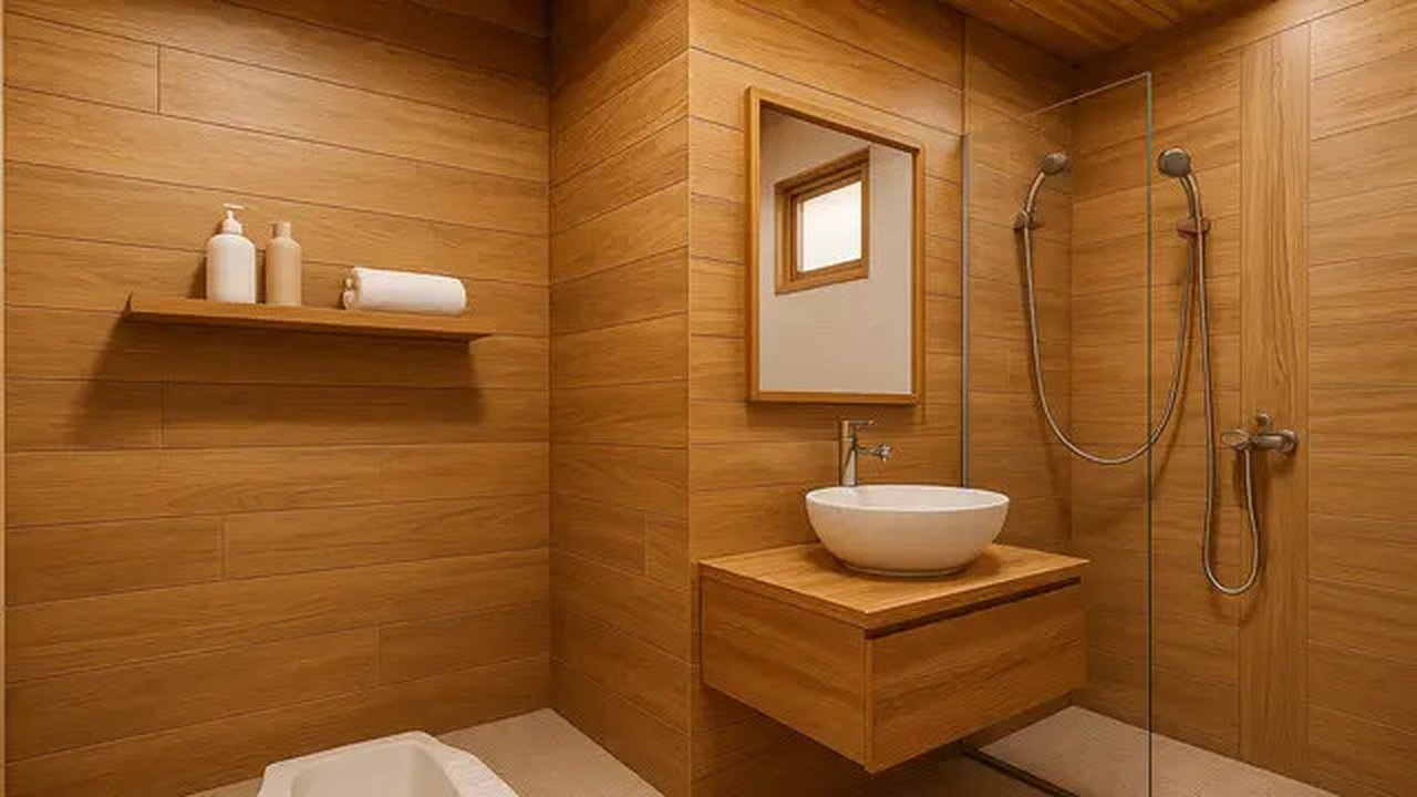 7 Model Kamar Mandi dengan WC Jongkok yang Cantik, Desain Sederhana tapi Tetap Modern (sumber:AI)