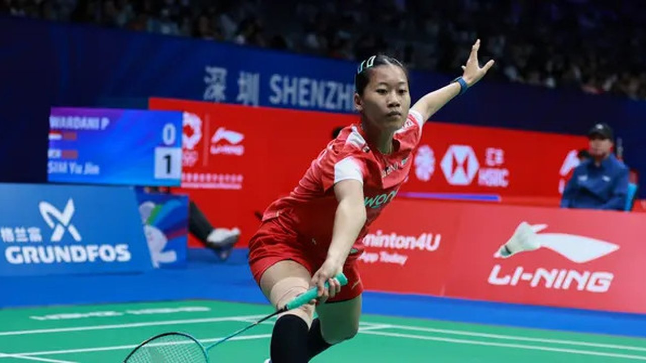 Tunggal putri Indonesia, Putri Kusuma Wardani, saat tampil di 16 Besar China Masters 2025, Kamis (18/9/2025). (Dok. PBSI)