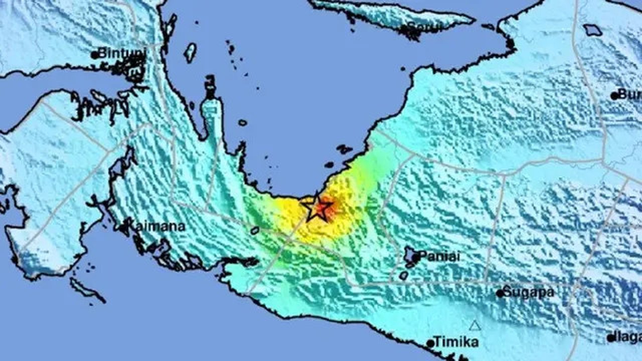 Gempa Magnitudo 6,6 mengguncang Nabire Papua Tengah, Jumat (19/9/2025), pukul 01.19.50 WIB. (Liputan6.com/ Dok BMKG)