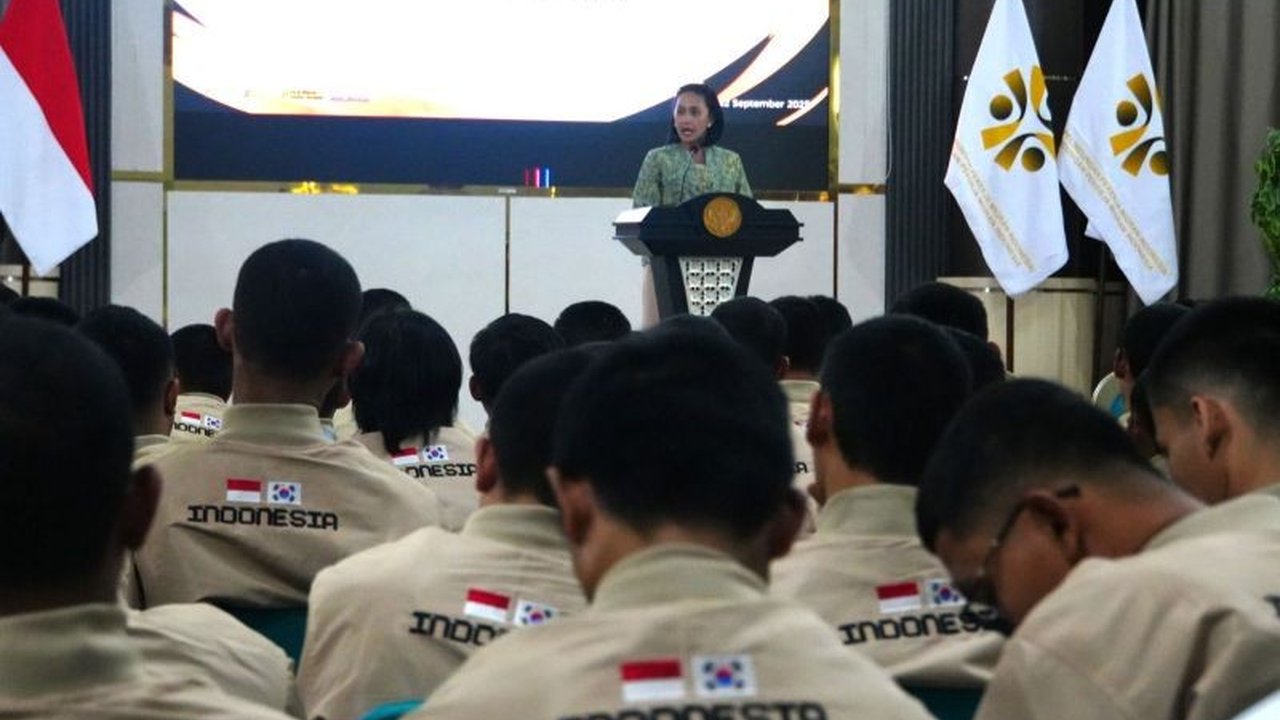 Wamen P2MI Christina Aryani secara resmi melepas 244 Pekerja Migran Korea Selatan skema G-to-G dan berpesan agar menjaga nama baik bangsa serta waspada judol.