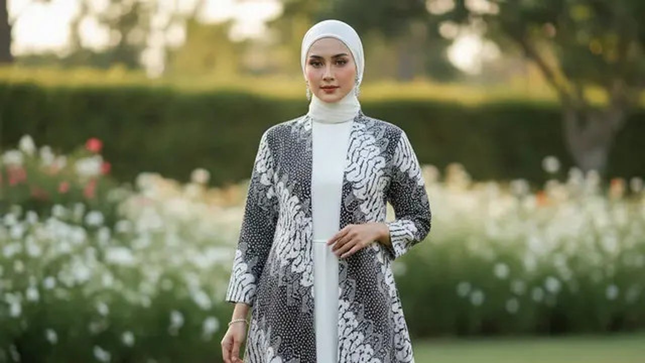 12 Model Outer Batik Panjang dengan Dress Polos untuk Kondangan Outdoor 2025, Elegan dan Nyaman Dipakai (foto: GeminiAI)