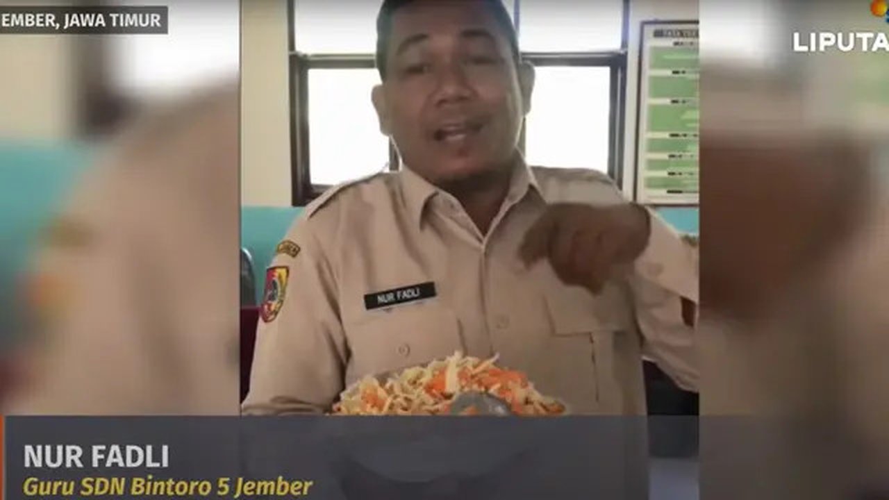 Guru SDN Bintoro 5 Jember bernama Nur Fadli protes menu MBG