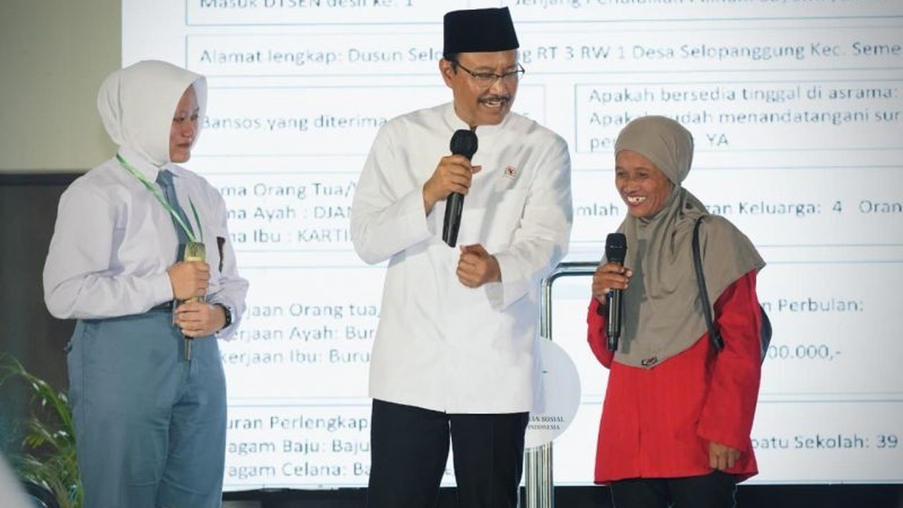 Menteri Sosial Saifullah Yusuf memastikan lingkungan Sekolah Rakyat bebas perundungan dan kekerasan. Program ini menampung belasan ribu siswa prasejahtera di 165 titik.