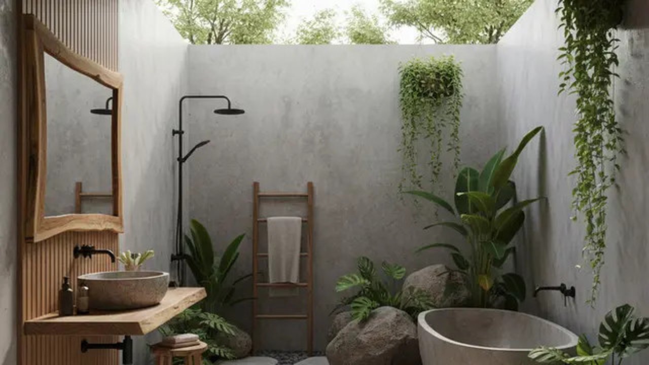 Inspirasi Kamar Mandi Konsep Alam (created by AI)