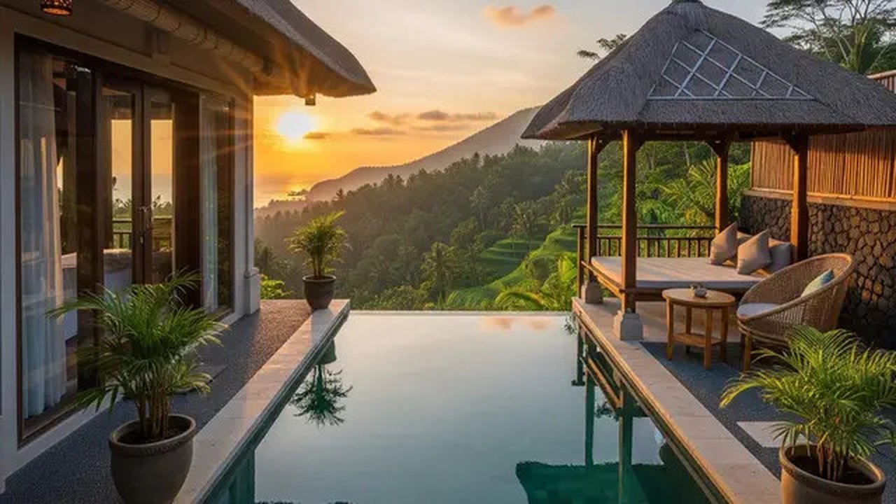 Rumah Mungil dengan Kolam Mini. Foto: Gemini