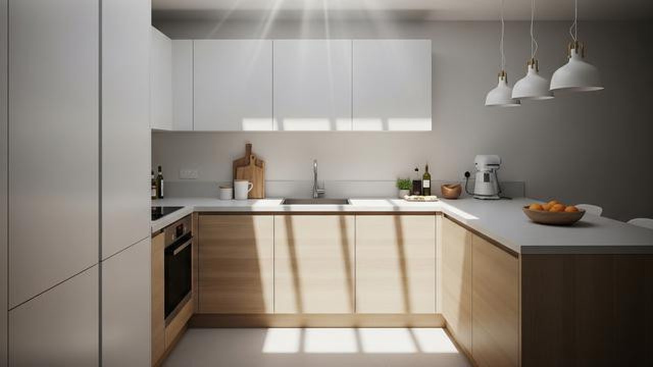 Desain Dapur Ukuran 3x3 Meter dengan Pencahayaan Alami (Sumber: gemini.com)