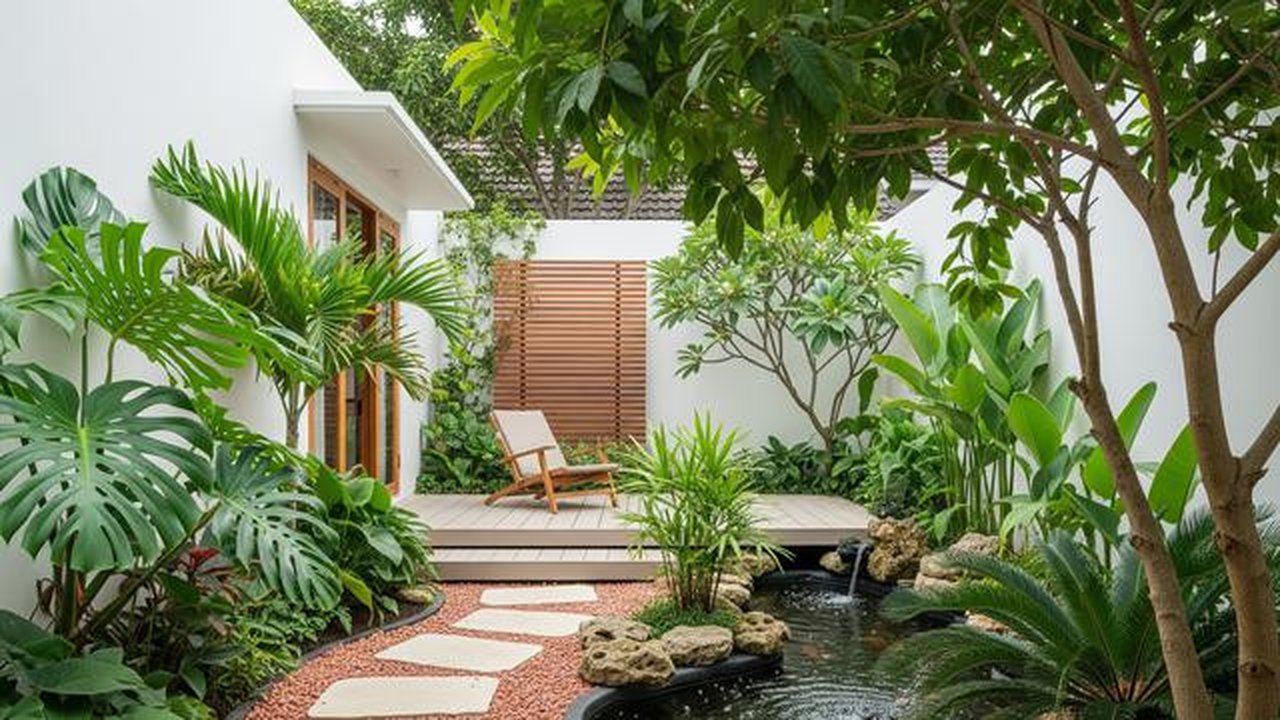 Desain Taman dengan Konsep Minimalis Tropis/Tips Menata Halaman Belakang Rumah agar Bebas Nyamuk (Sumber: Gemini.com)