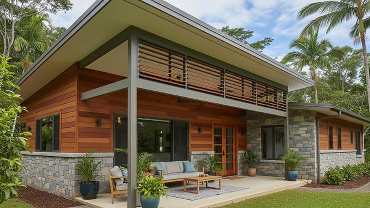 Desain Rumah Tropis Modern Anti Lembap (AI)